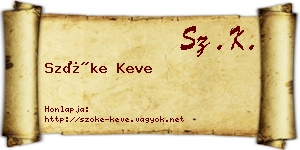 Szőke Keve névjegykártya