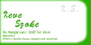 keve szoke business card